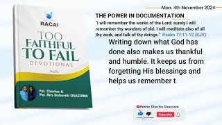 Devotional Moment with Pastor Charles Osazuwa (Monday 4th, November 2024)