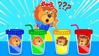 Where is My Colorful Juice? Funny Stories for Kids | Lion Family | Cartoon for Kids