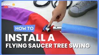 How to Install the 40 Inch Flying Saucer Tree Swing with 2 Hanging Straps | NP10330 #costway #howto