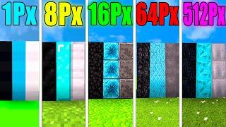 1px VS 8px VS 16px VS 64px VS 512px TEXTURES MINECRAFT