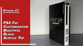 PS2 Fat Custom paint and Black acrylic top with led lights