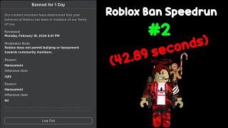 Roblox Ban Speedrun #2 (0:42)