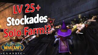 WoW Classic - 25+ Mage STOCKADES Solo Farm!? Powerleveling / Gold Farming