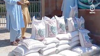 Subsidized wheat flour stall set up in Kandhkot