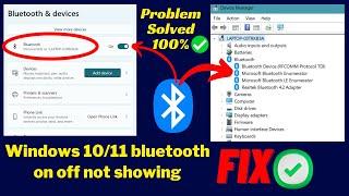 How to Fix Bluetooth Windows 10 bluetooth on off not showing | Windows 10 Bluetooth not Working