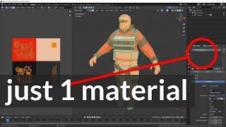 Blender: How to Combine All Materials Into 1 (Answer: Replace with UV Map/Texture)