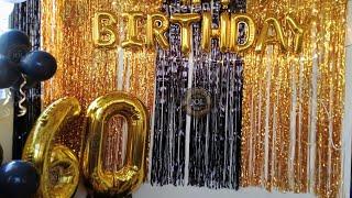 Balloon Decoration At Home For Father's 60th Birthday Party, 60th Birthday Decoration Party Ideas