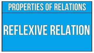 Properties Of Relations - Reflexive Relation / Sets And Relations - Maths Algebra