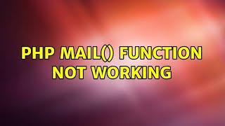 Ubuntu: PHP mail() function not working