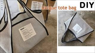 DIY Unique tote bag | 옆면과 손잡이가 연결된 독특한 가방만들기