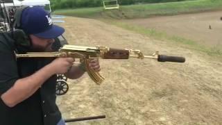 Gold Full Auto Suppressed AK47