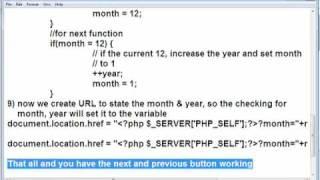 PHP MYSQL Event Calender Tutorial Part 2_3 : Adding Next and Previous Button