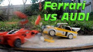 lego car crash Ferrari VS Audi