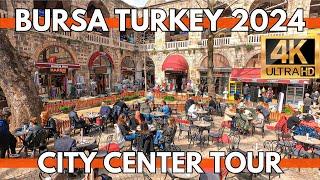 BURSA TURKEY 2024 GRAND BAZAAR,CITY CENTER KOZA HAN MARKETS,SHOPS 4K WALKING TOUR VIDEO