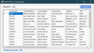 C# Tutorial - Search data in database | FoxLearn