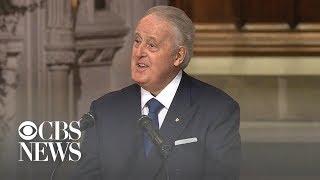 Former Canadian Prime Minister Brian Mulroney delivers eulogy at Bush's funeral