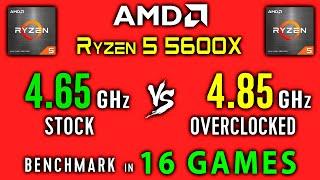 Ryzen 5 5600X Stock vs Overclock Test in 16 Games + CPU Thermals, Power & Efficiency Benchmarks