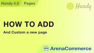 How to add and custom a new page - ArenaCommerce