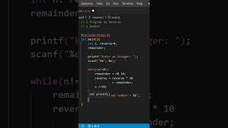C Programming- C Program to Reverse a Number