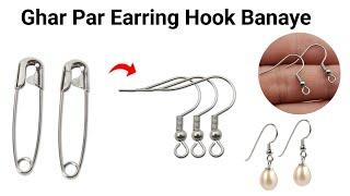 DIY Homemade Earring Hook/how to make earrings hook at home/easy earring hook making/diy earrings