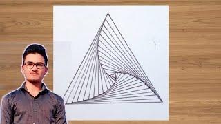 How to draw Triangle Spiral || Tutorial || Geometrical drawing || Geometric pattern || 1 ||