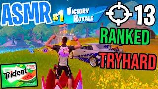 ASMR Gaming  Fortnite Ranked Tryhard! Relaxing Gum Chewing  Controller Sounds + Whispering 