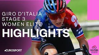 BREAKS AWAY TO BRILLIANT WIN!  | Women's Giro D'Italia Stage 3 Race Highlights | Eurosport Cycling
