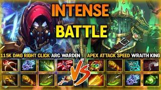 INTENSE LATE GAME BATTLE | 115K DAMAGE RIGHT CLICK ARC WARDEN VS. APEX ATTACK SPEED WRAITH KING DOTA