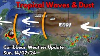 Tropical Waves & Saharan Dust Moving Into the Caribbean
