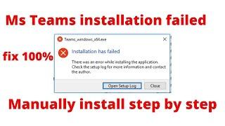 microsoft teams installation has failed in windows | installation has failed | teams error
