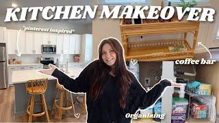 CLEANING + ORGANIZING MY ENTIRE KITCHEN *aesthetic kitchen makeover*