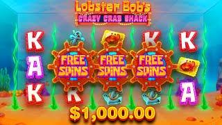 I SPUN IN A $1,000 BONUS ON THE *NEW* LOBSTER BOB SLOT!! (BIG WIN)