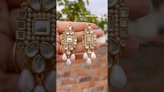 Diy Kundan Stone Earrings Tutorials️ #shorts #diyearings #creative #diycrafts #youtubeshorts