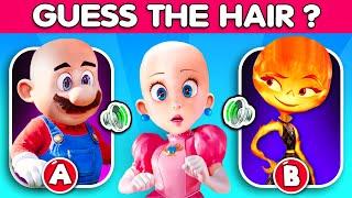 Guess the HAIR of the Cartoon Character by Voice | Elemental Movie Quiz, Super Mario, Teenage Kraken