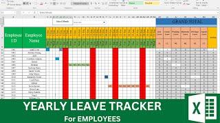 Yearly Leave Tracker with Days & Monthly in Excel
