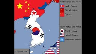 The Korean War with flags: Every Day