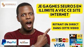 Je gagnes 5 euros en illimité avec ce site   ( preuve de retrait en LIVE)