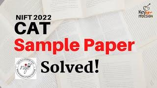 NIFT 2022 CAT Official Sample paper solved | Key Art N Design