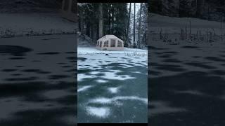 CAMPING ON A FROZEN LAKE!#camping #shorts