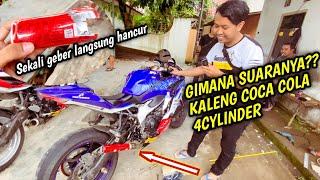 SUARA MAKIN GACOR⁉️NINJA ZX25R PAKAI KNALPOT KALENG COCA COLA |Eksperimen