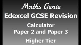 Edexcel Higher Paper 2 and Paper 3 Calculator Exam Practice Paper