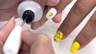 Yellow heart  nail art design inspiration/YouTube Amy Huynh