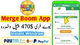 Merge Boom Early Access - $470 PayPal Withdraw Proof || Earning App Review || Online Earning