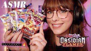 ASMR  Obsidian Flames Pokemon TCG Booster Box Opening!~ Whispers, Tapping & Crinkles!