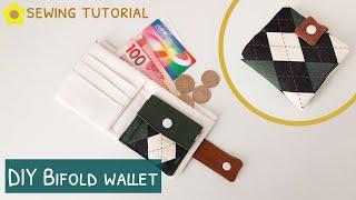 How to sew a bifold wallet | diy bifold wallet | bifold wallet with coin purse | diy fabric wallet