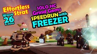 TDS SOLO HC Grind Gems with Freezer and Shotgunner  - Tower Defense Simulator Roblox