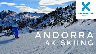 Skiing Andorra Grandvalira 2024 | Cami de Pessons Blue Run  4K UHD