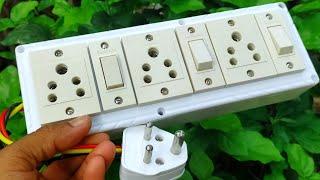3Sockets+3Switches connnection | Extension box wiring by #BEEEWorks | Switch board wiring |