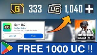 Earn UC App !! Free 1000 UC in Bgmi | Playstore 2024 New App Free UC Bgmi & Free Redeem Code