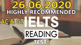 IELTS READING PRACTICE TEST 2020 WITH ANSWERS | 26-06-2020